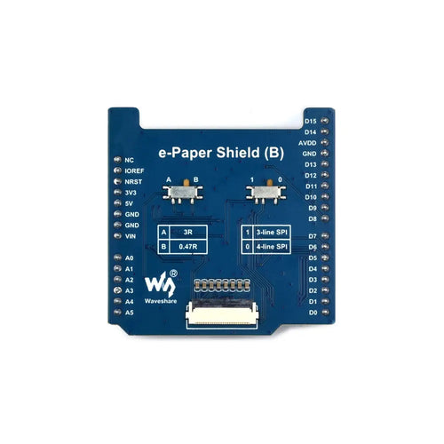 Waveshare Universal E-Paper Raw Panel Driver Shield (B) for NUCLEO / Arduino, MX25R6435F Flash Chip, External RAM