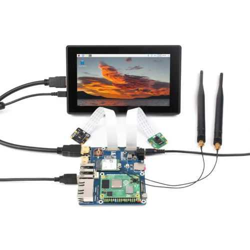 Waveshare WIFI6 Dual ETH Mini-Computer for Raspberry Pi CM4 (not Included), Onboard M.2 E (Board Only)