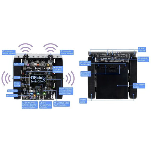 Pololu Zumo 2040 Assembled Robot w/ 50:1 HP Motors