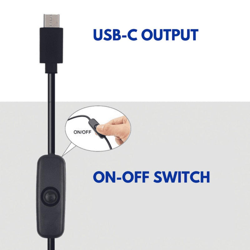 5V 3A USB-C w/ Switch Power Adapter - EU Plug