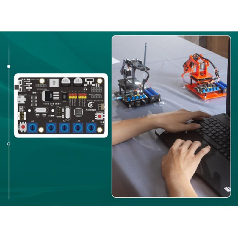 Adeept 5-DOF Arduino Compatible Programmable Orange Robot Arm Kit w/ OLED Display