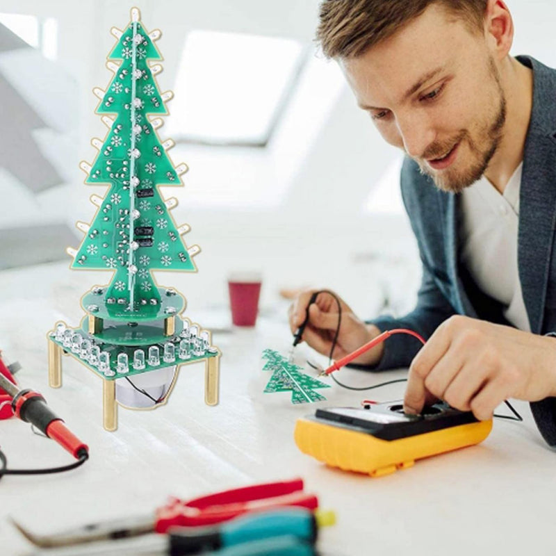 Adeept Colorful Rotating 3D RGB Christmas Xmas Tree LED DIY Soldering Kit
