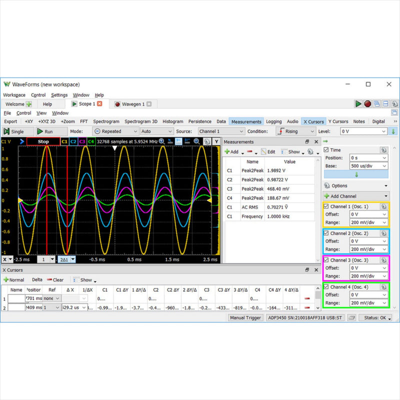 Analog Discovery Pro 3000 Series Portable High Res Oscilloscopes