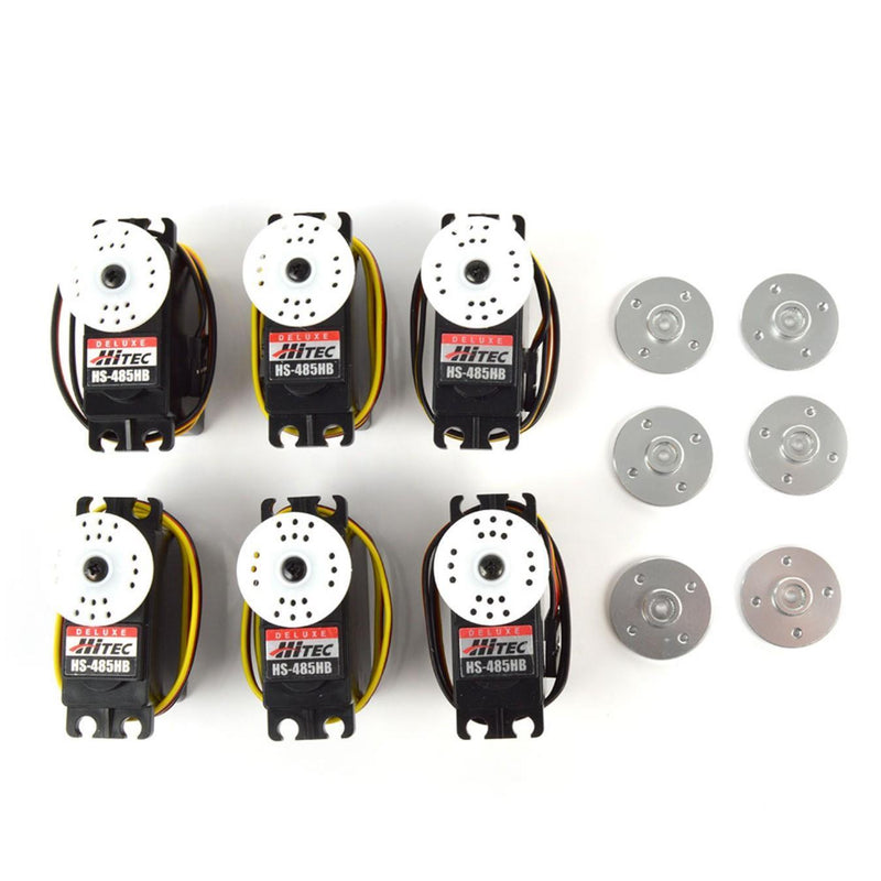 Combo Pack 6x HS-485HB with 6 Free Metal Servo Horns