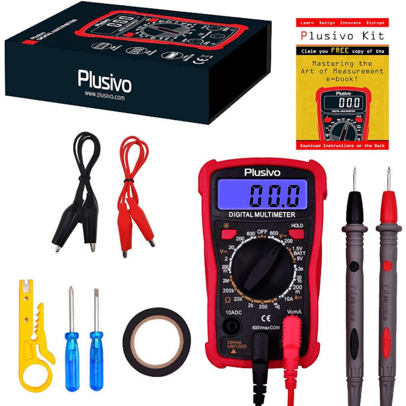 Plusivo Digital Multimeter Kit w/ Test Probes