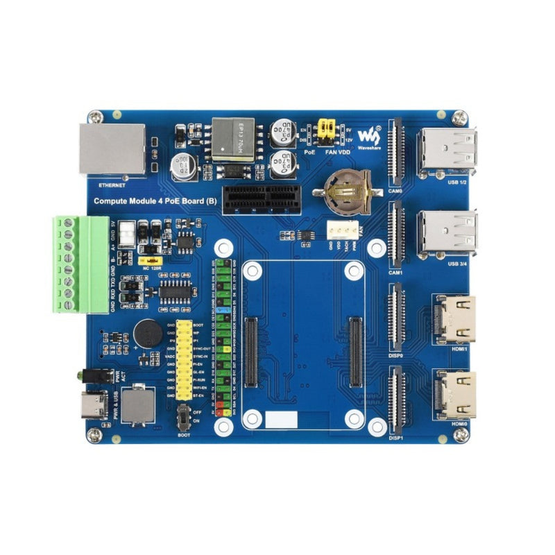Raspberry Pi Compute Module 4 IO Board for CM4 w/ PoE Feature (Type B)