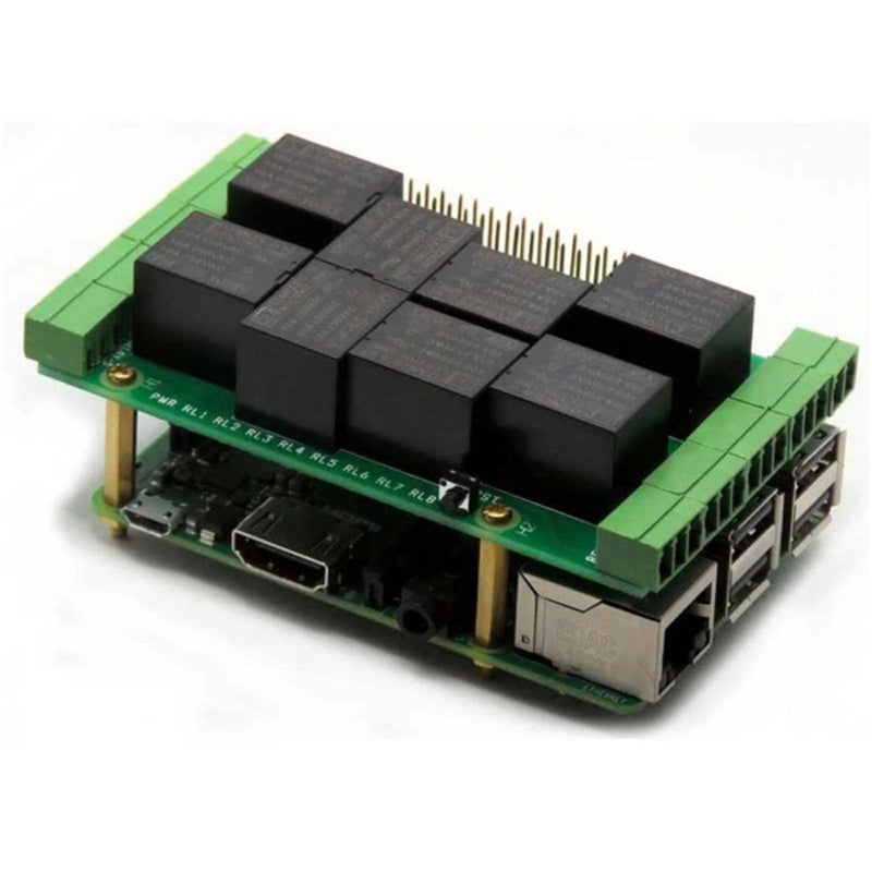 Sequent Microsystems 8 Relays 8-Layer Stackable HAT for Raspberry Pi