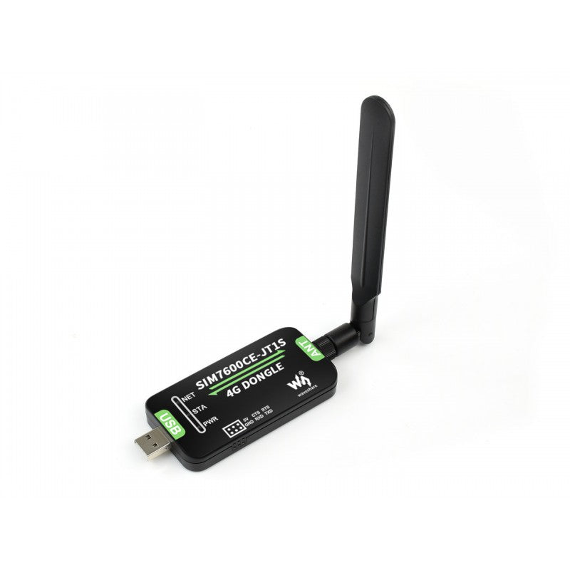 Waveshare SIM7600CE-JT1S 4G DONGLE w/ Antenna, Industrial Grade, for China