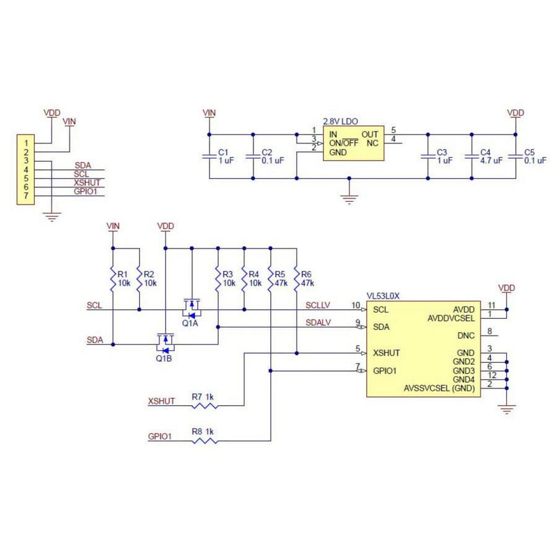 ToF Range Finder Sensor Breakout Board w/ Voltage Regulator - VL53L0X