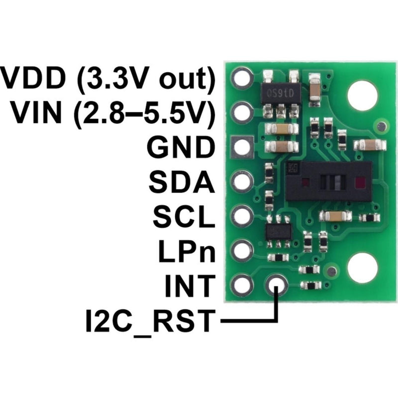 VL53L5CX ToF 8x8-Zone Distance Sensor 400 cm Carrier w/ Voltage Regulator